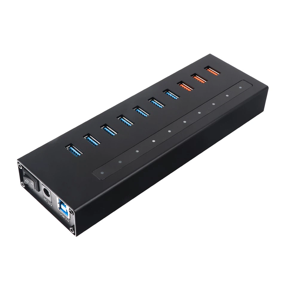 10 Port Usb Hub With Power Adapter